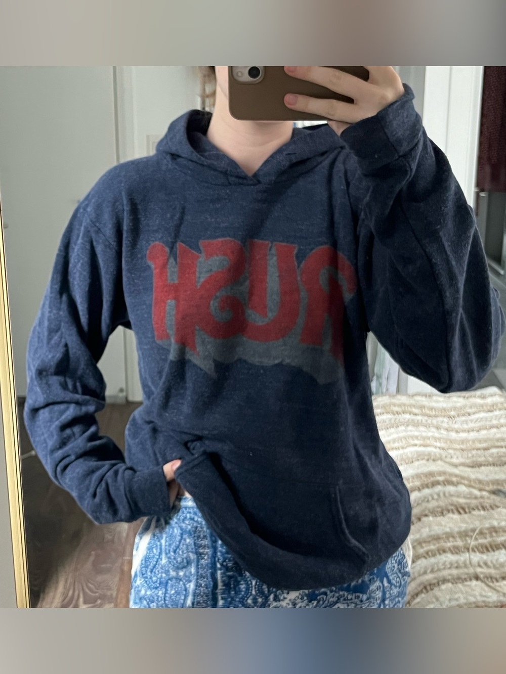 Unisex “Rush” Band Hoddie - Navy & Red